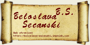 Beloslava Sečanski vizit kartica